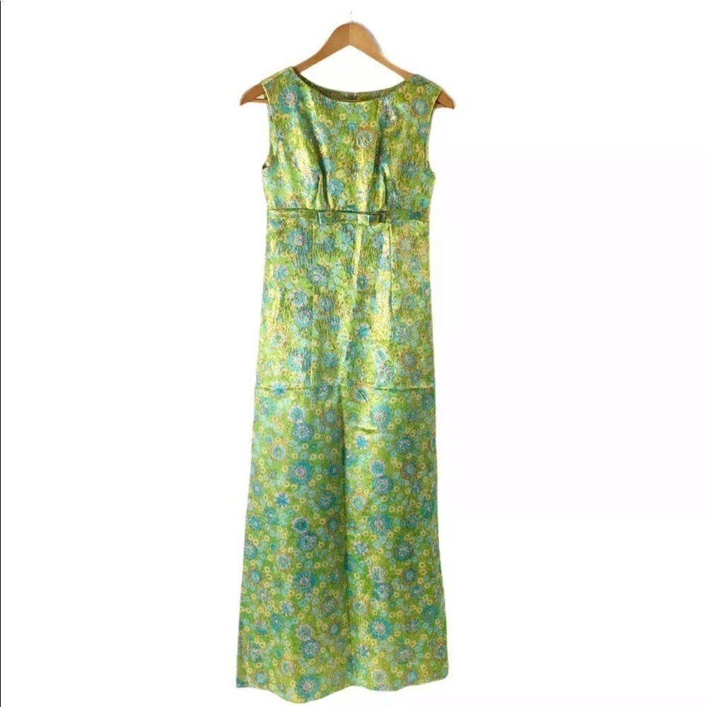 Vintage 1960s maxi dress flower power mod Floral
